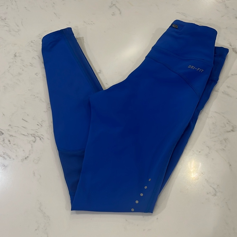 Royal blue XS Nike dri-fit leggings with mesh leg